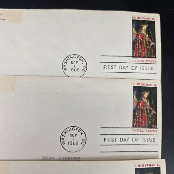 1968 First Day Of Issue Envelopes Christmas 6¢ Stamp Washington D.C. Lot LI3011 - Picture 6 of 7
